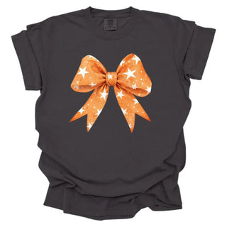 Orange Star Print Bow