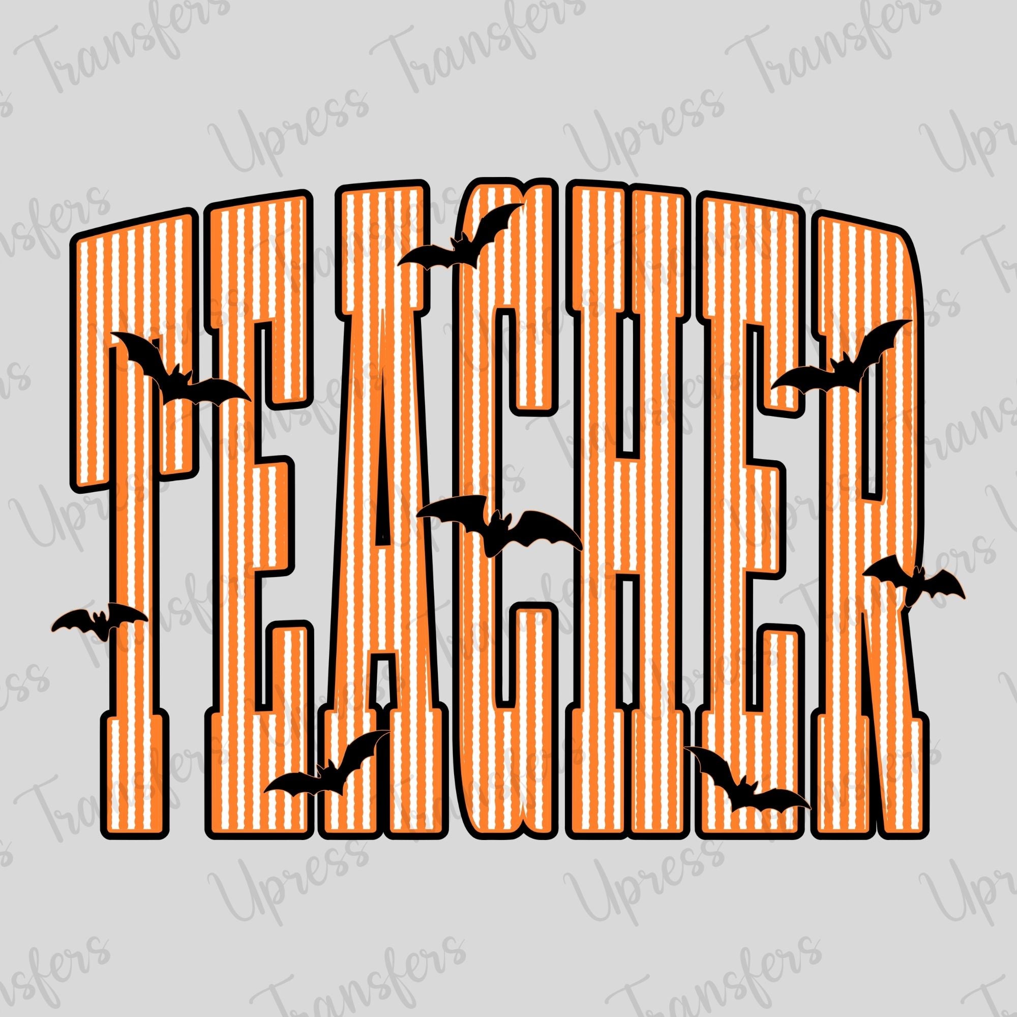 Orange Stripes Teacher Bats
