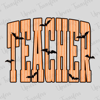 Orange Stripes Teacher Bats