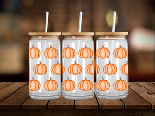 Orange Watercolor Pumpkins 16 Oz Wrap