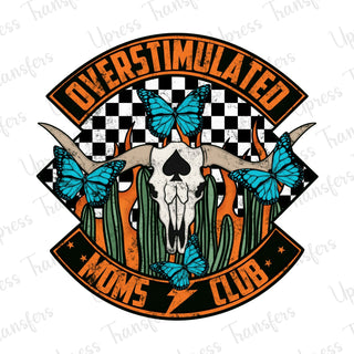 Overstimulated Moms Club Butterflies Bull