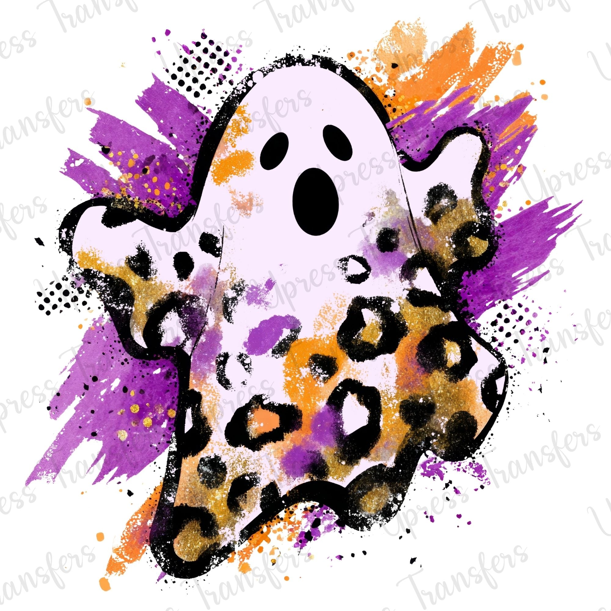 Paint Splatter Purple Orange Ghost
