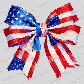 Painted American Flag Big Bow
