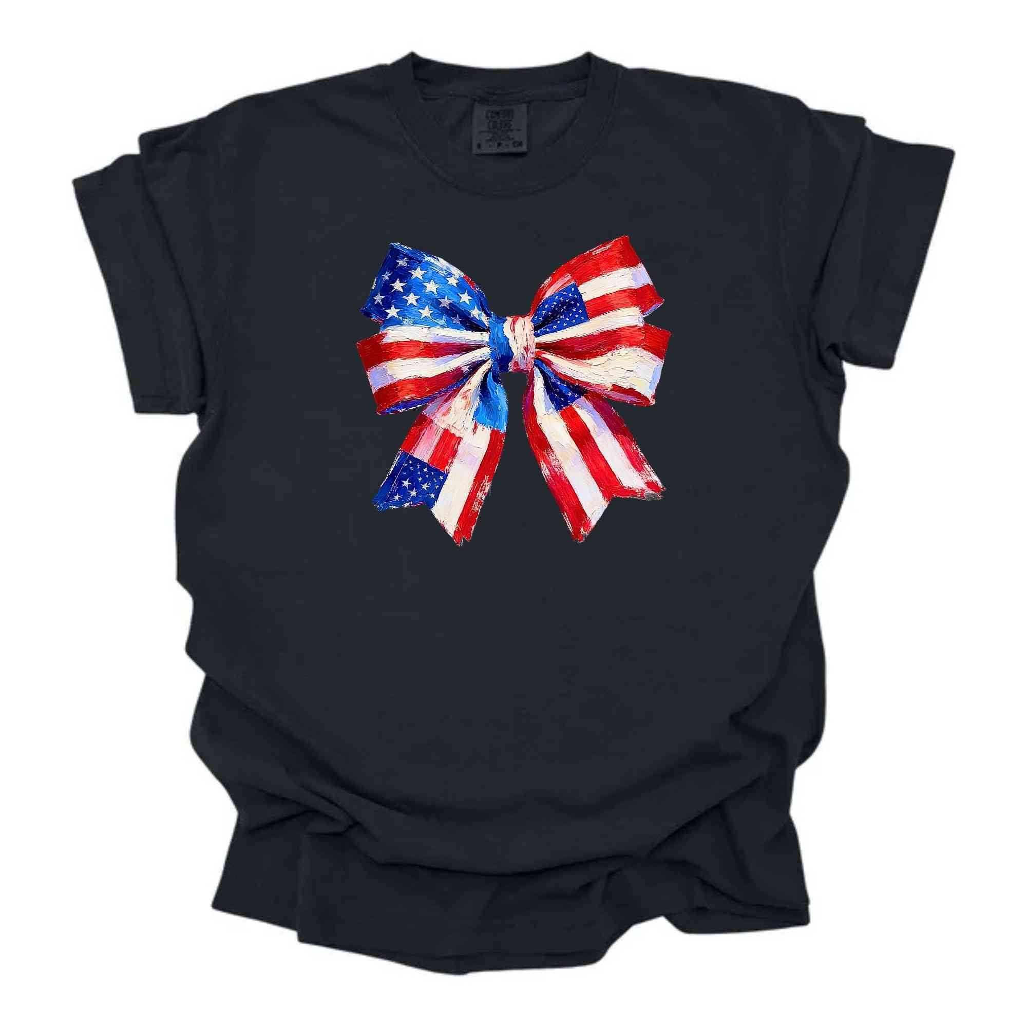 Painted American Flag Big Bow