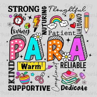 Para Words Multicolored