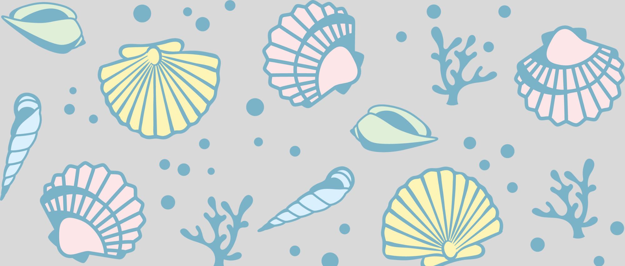 Pastel Shells 16 oz UV Wrap