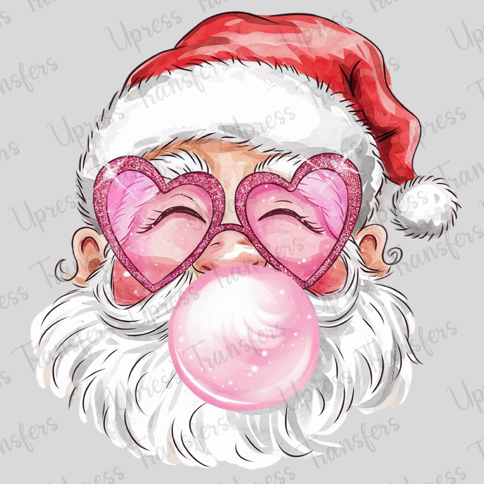 Pastel Soft Santa Pink Heart Glasses