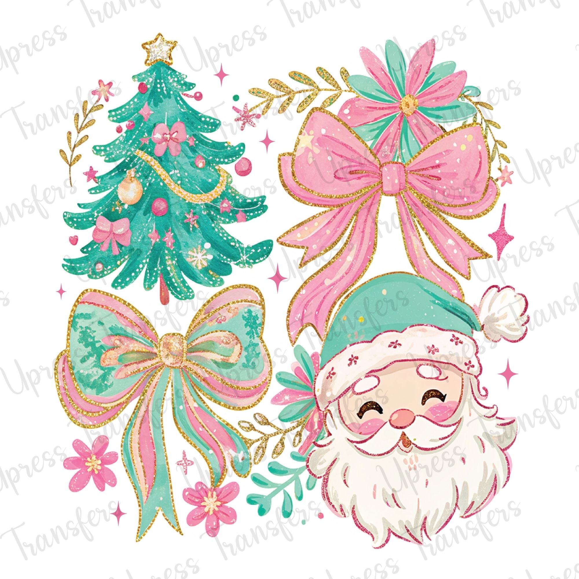 Pastel Softened Santa Collage