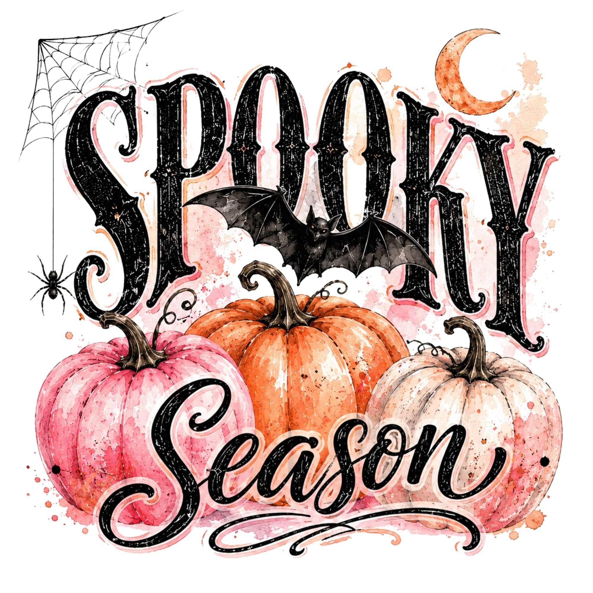 Pastel pumpkin Spooky Bat