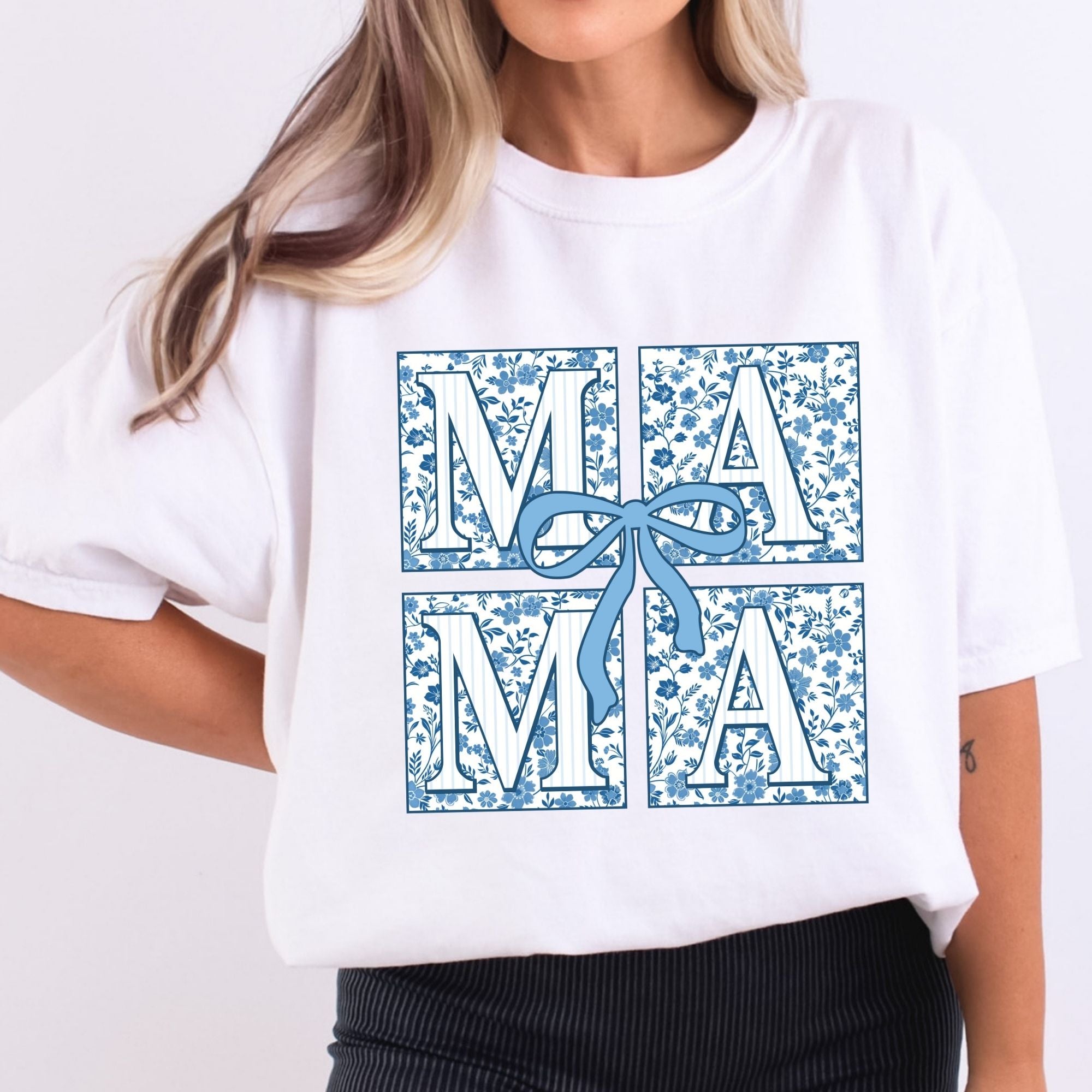 Patch Work Blue Floral Mama