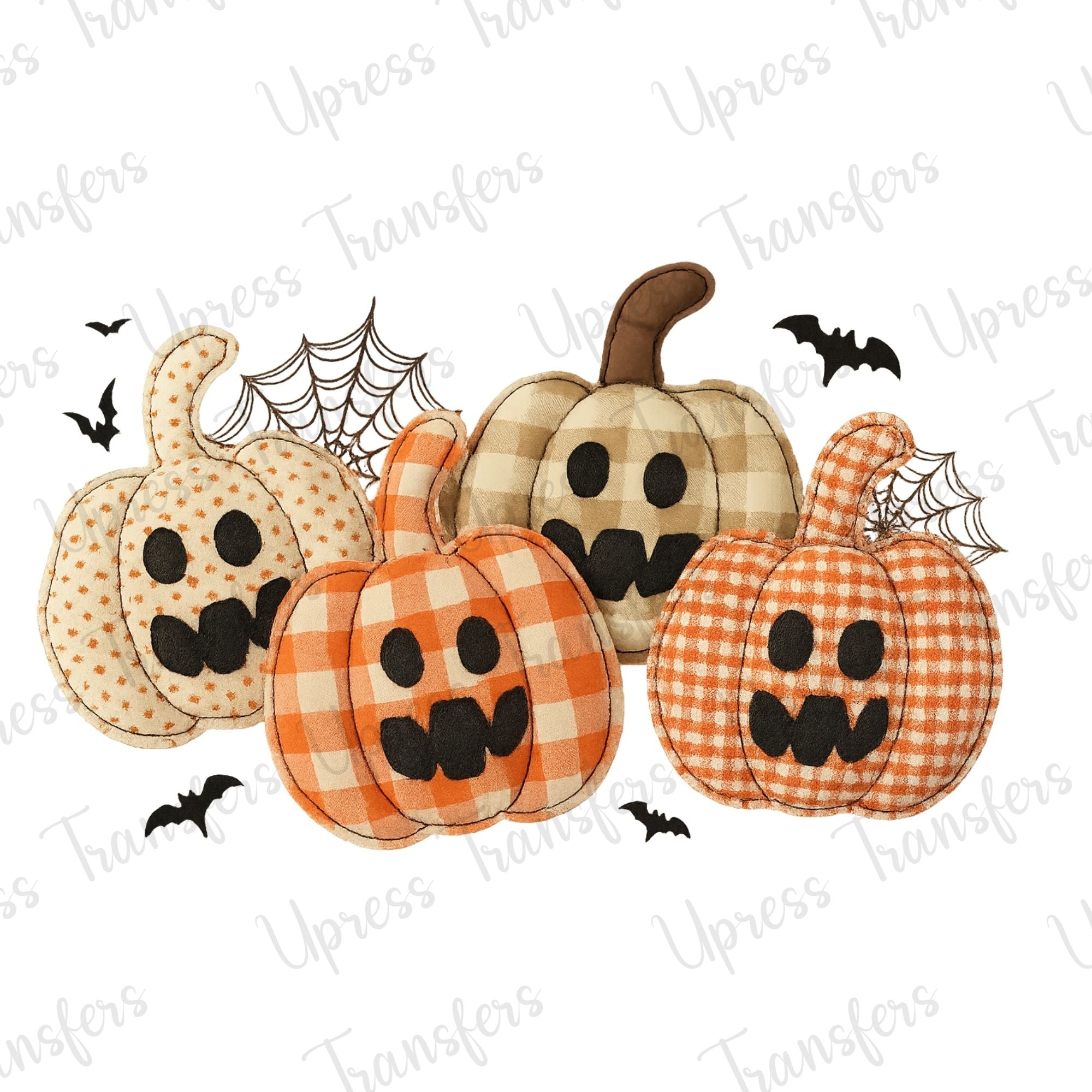 Patchwork Pumpkins x4