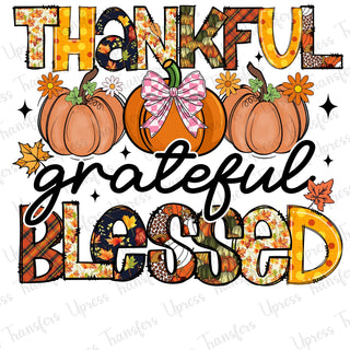Pattern Letters Thankful Blessed