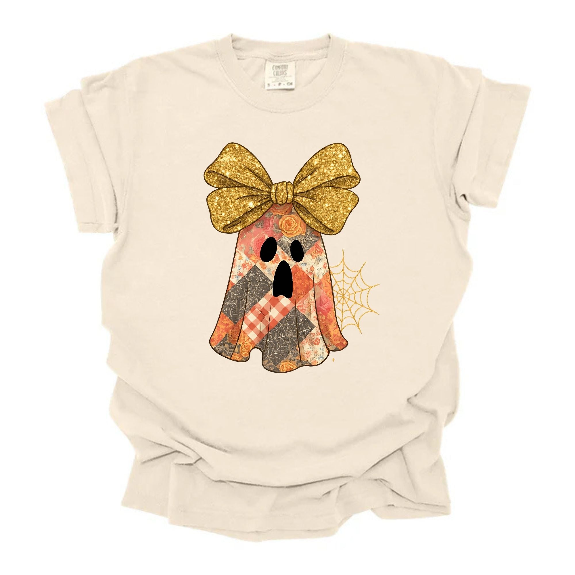 Patterned Ghosts Glitter Bow