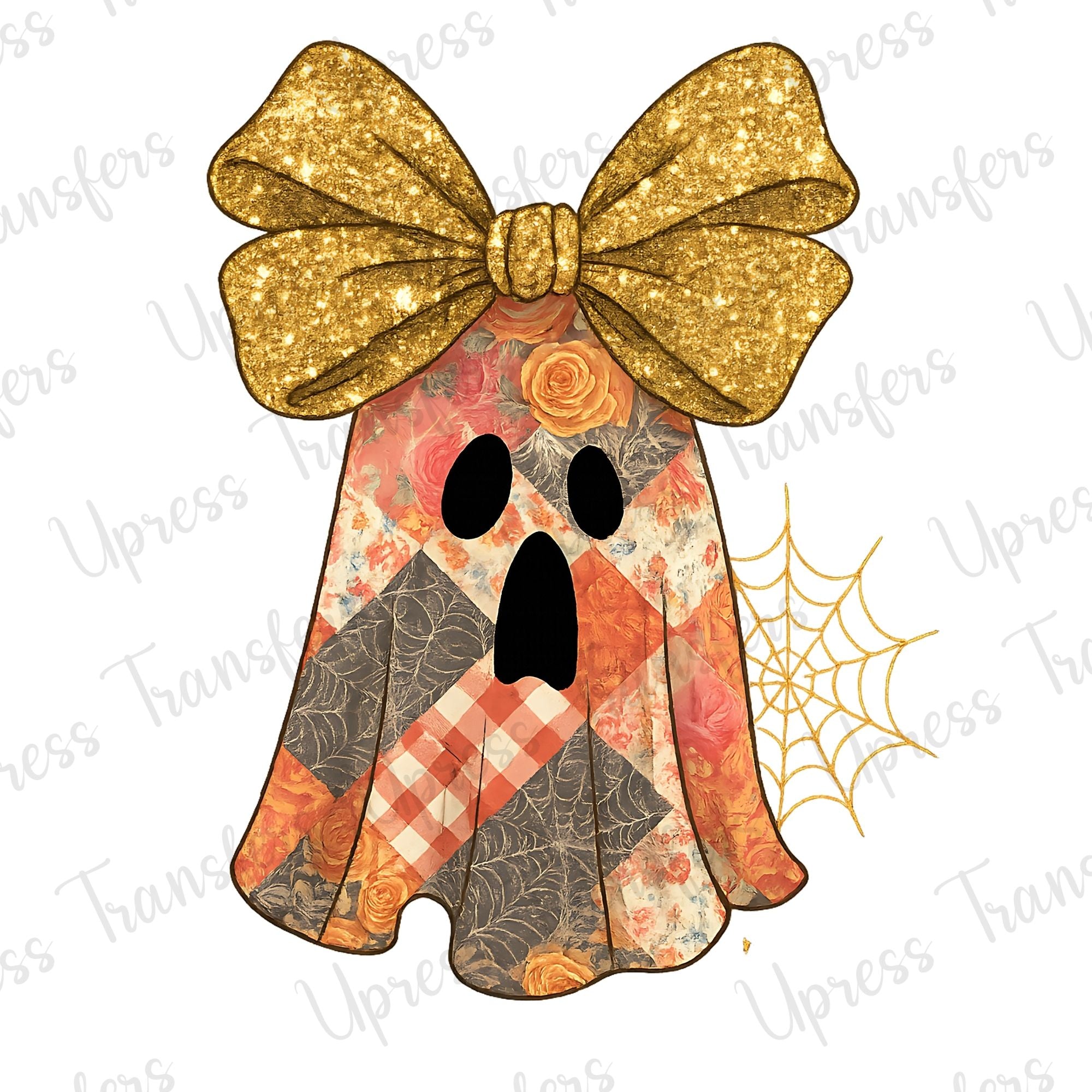 Patterned Ghosts Glitter Bow