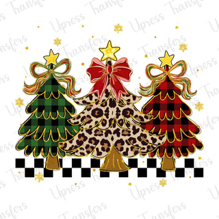 Patterned Trees Trio Checkered