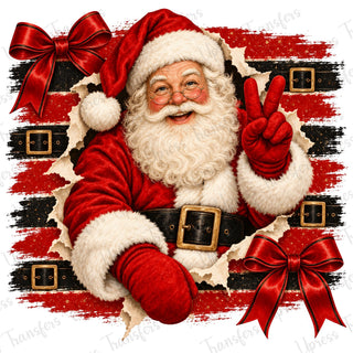 Peace Out Santa Bow Belt bkground