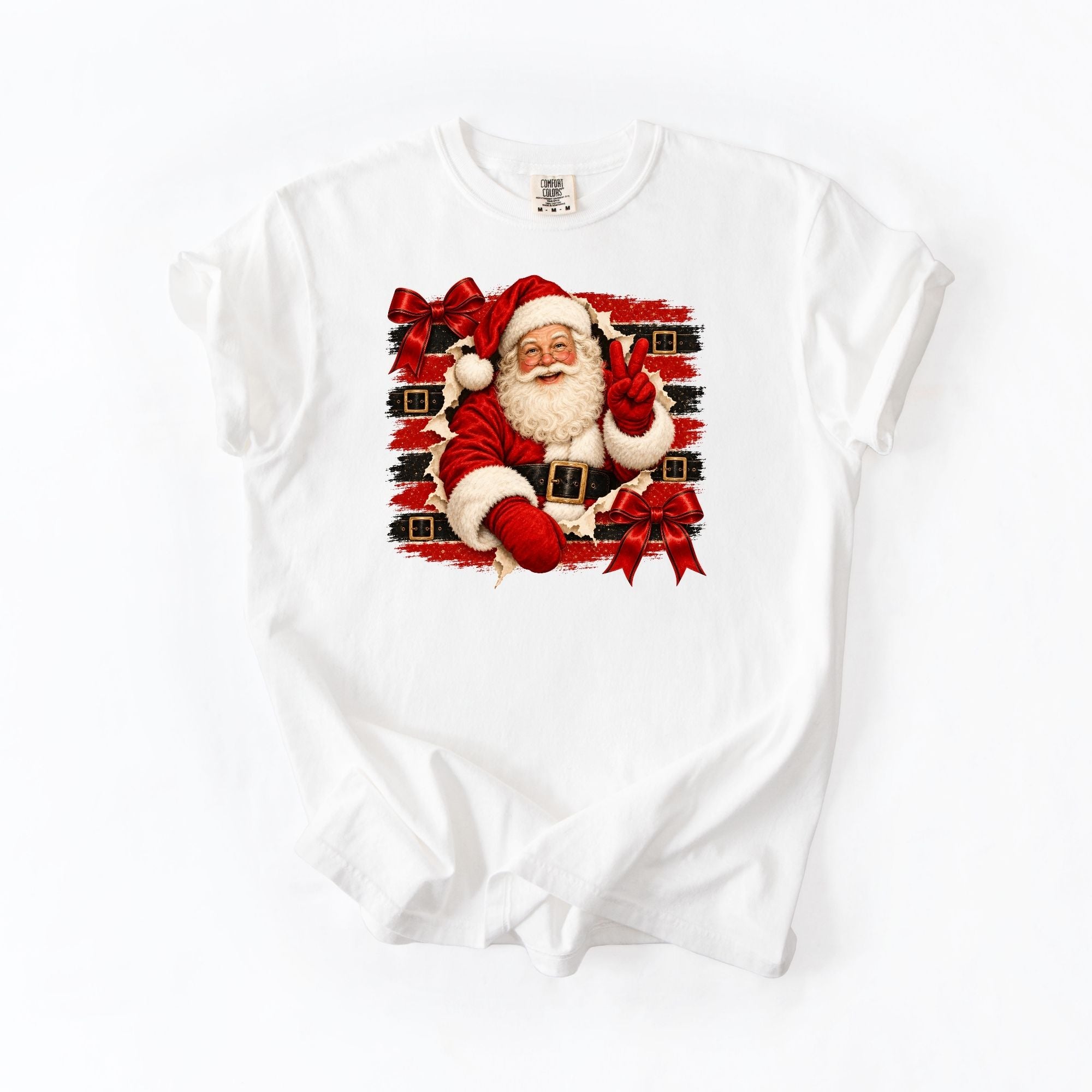 Peace Out Santa Bow Belt bkground