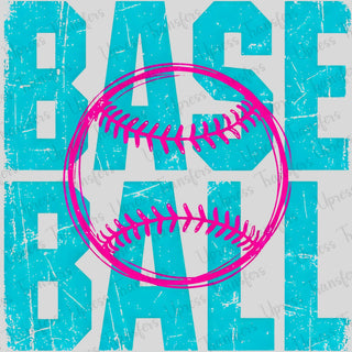 Pink And Blue Baseball