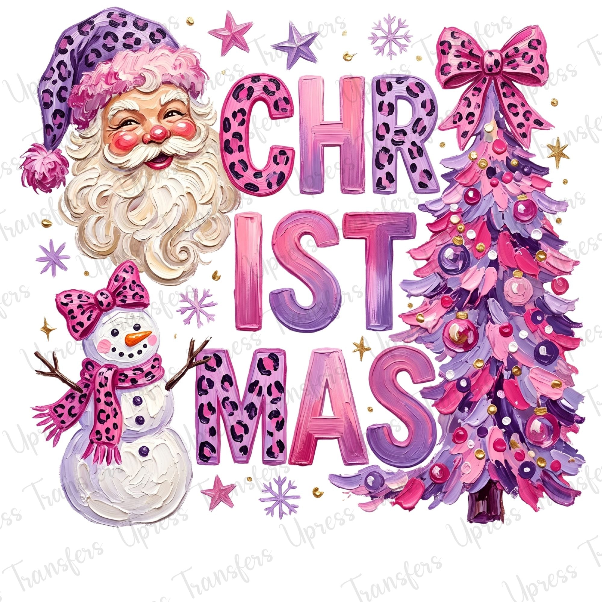 Pink And Purple Pastel Paint Christmas