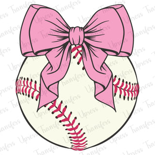 Pink Bow on Baseball