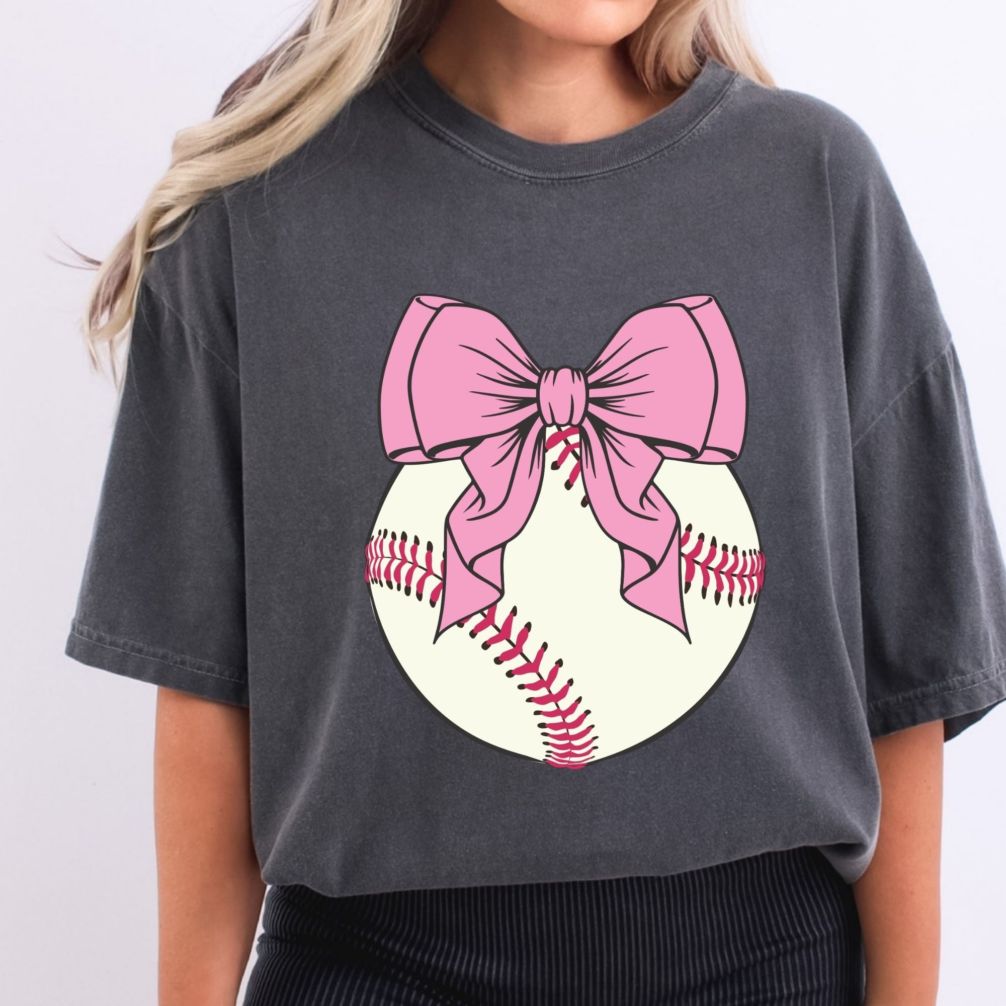 Pink Bow on Baseball
