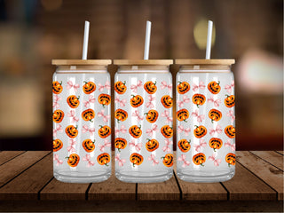 Pink Bows and Pumpkins 16 Oz Wrap