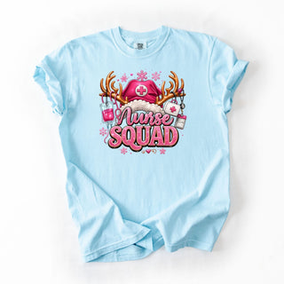Pink Christmas Antlers Nurse Squad
