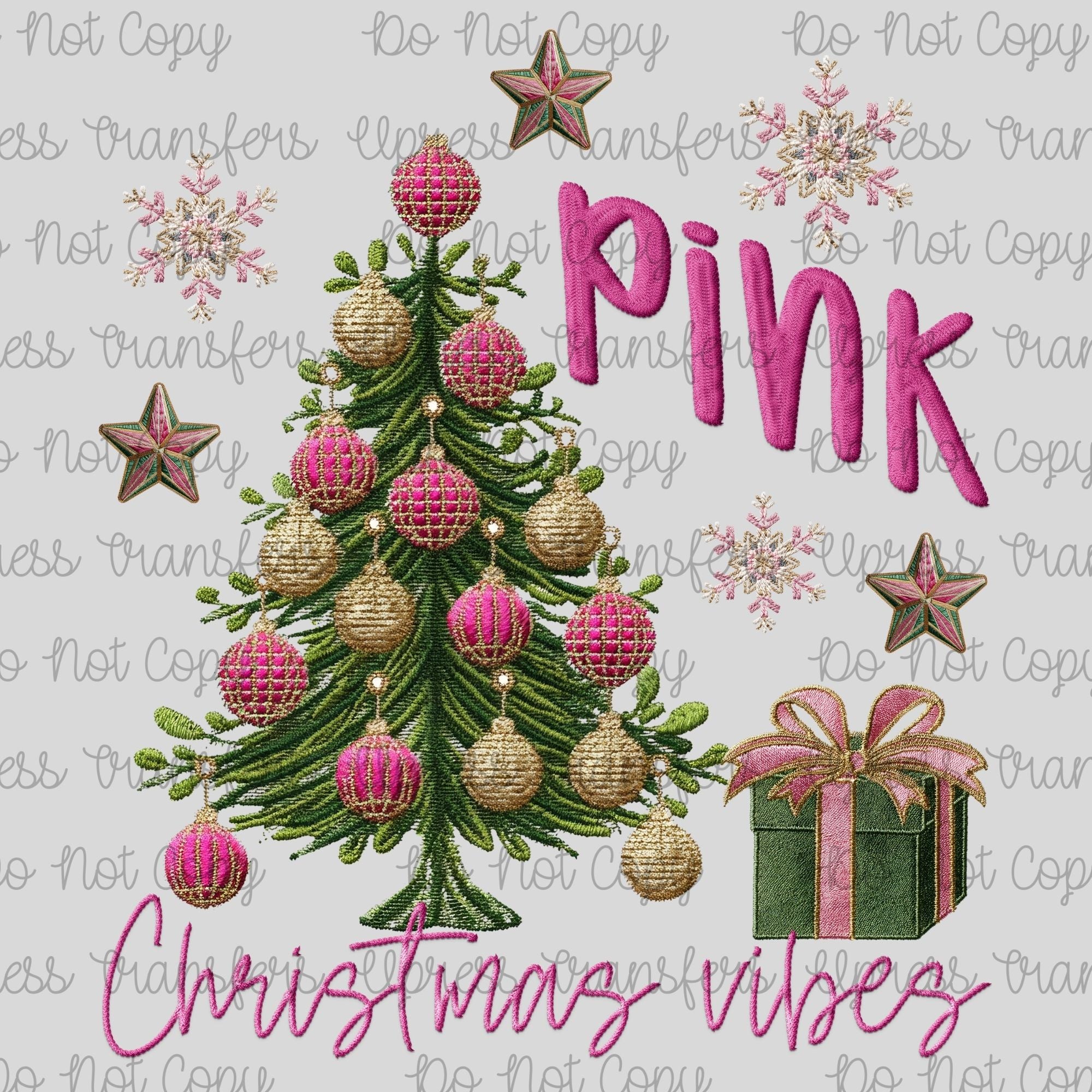 Pink Christmas Vibes Embossed