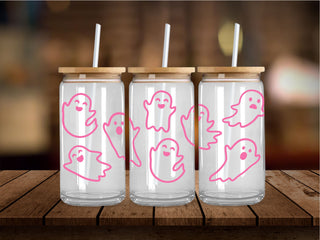 Pink Ghosts Outlines 16 Oz Wrap