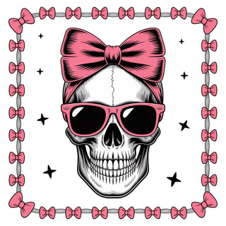 Pink Girly Skull Bows