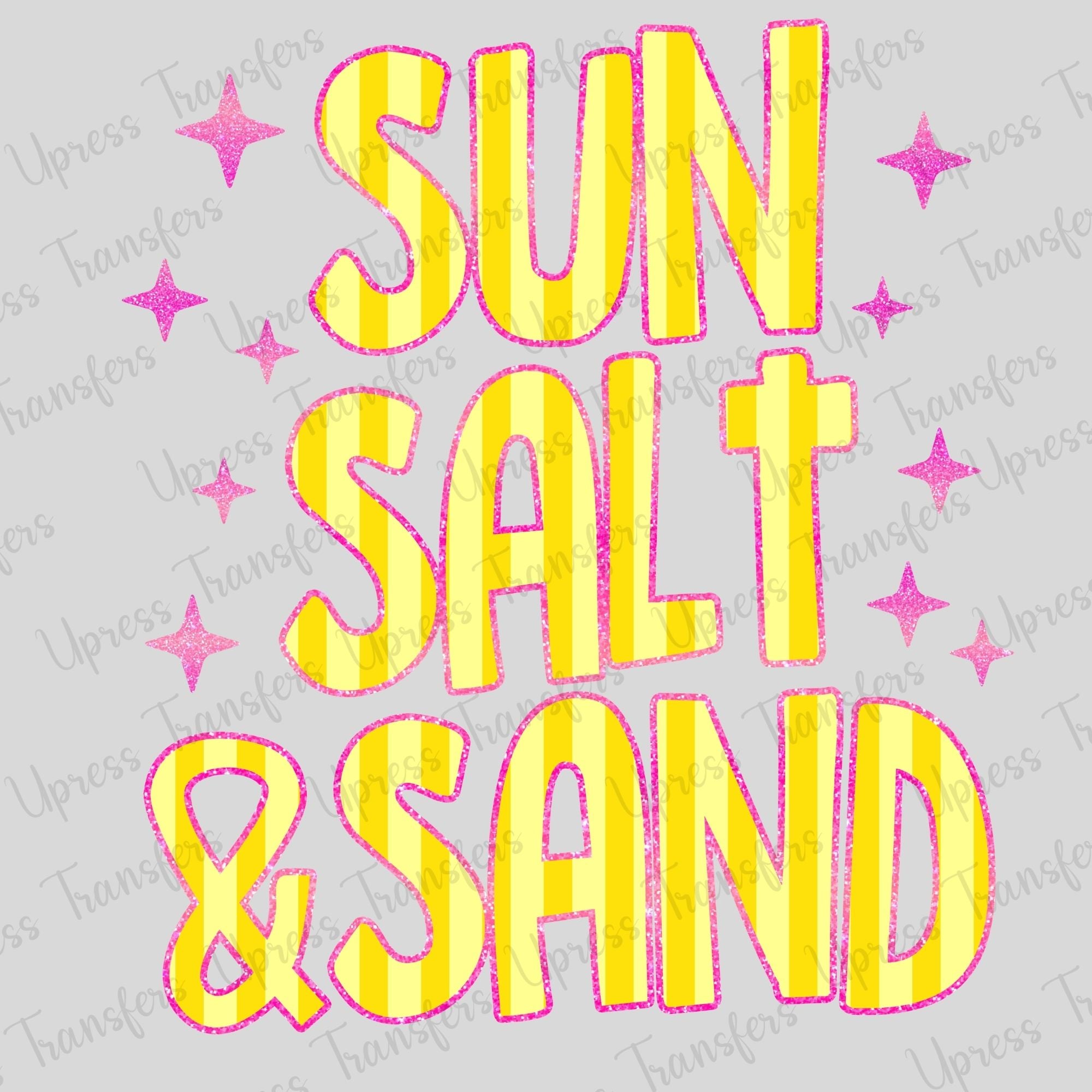 Pink Glitter Outline Sun Salt Sand