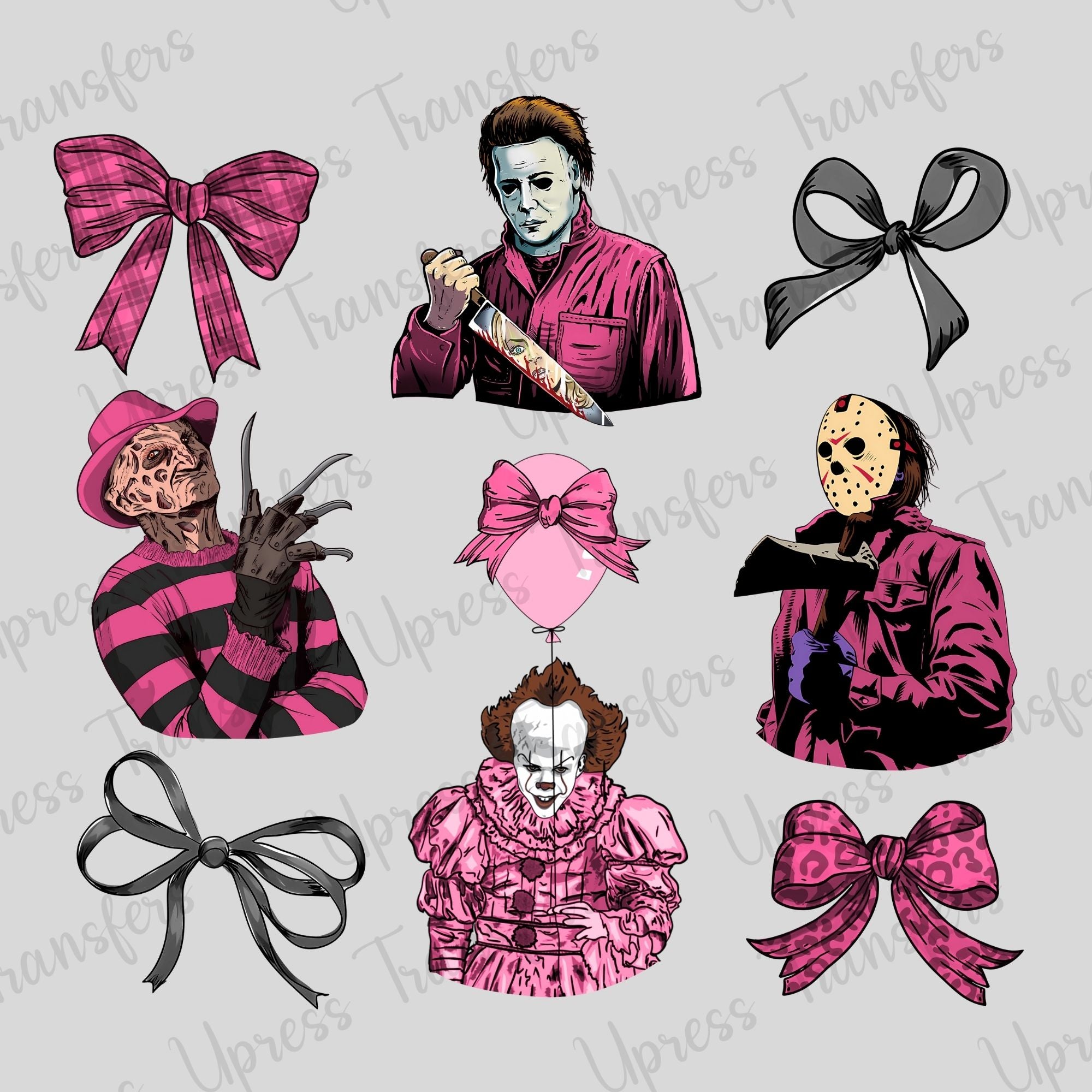 Pink Horror Faces and Bows
