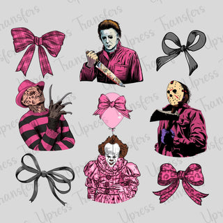 Pink Horror Faces and Bows