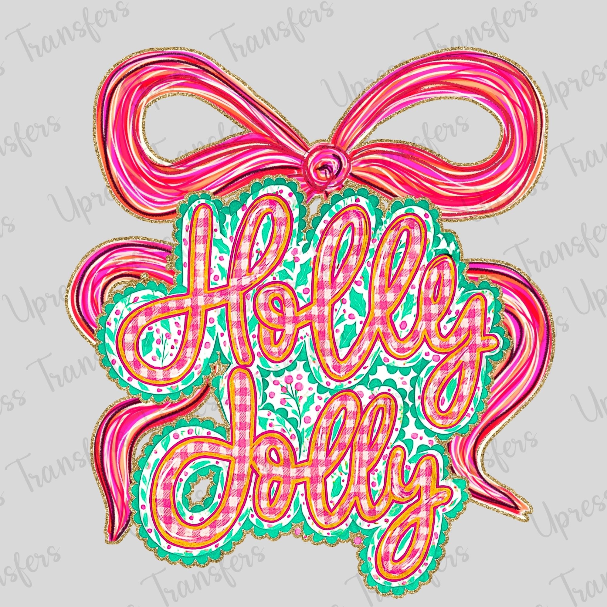 Pink Orange and Green Holly Jolly