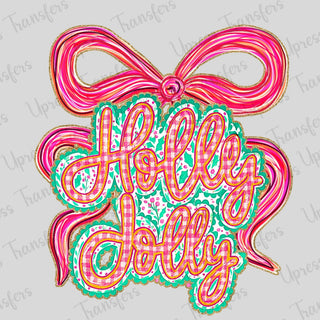 Pink Orange and Green Holly Jolly