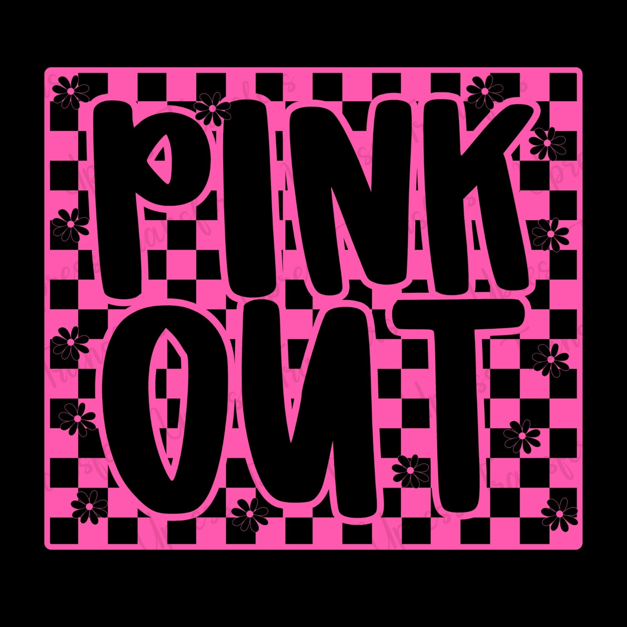 Pink Out Checkered Small Flowers