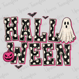 Pink Outlined Polka Dotted Halloween