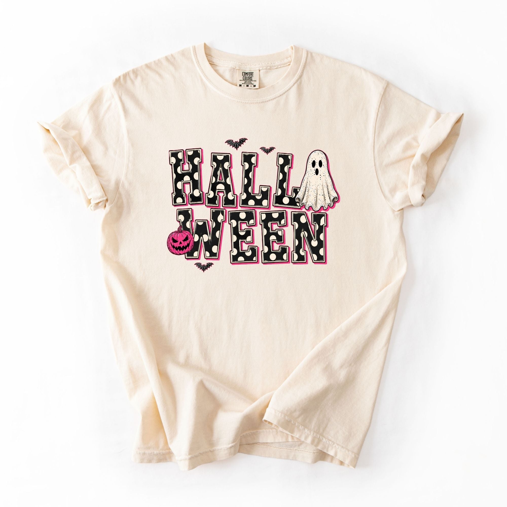 Pink Outlined Polka Dotted Halloween