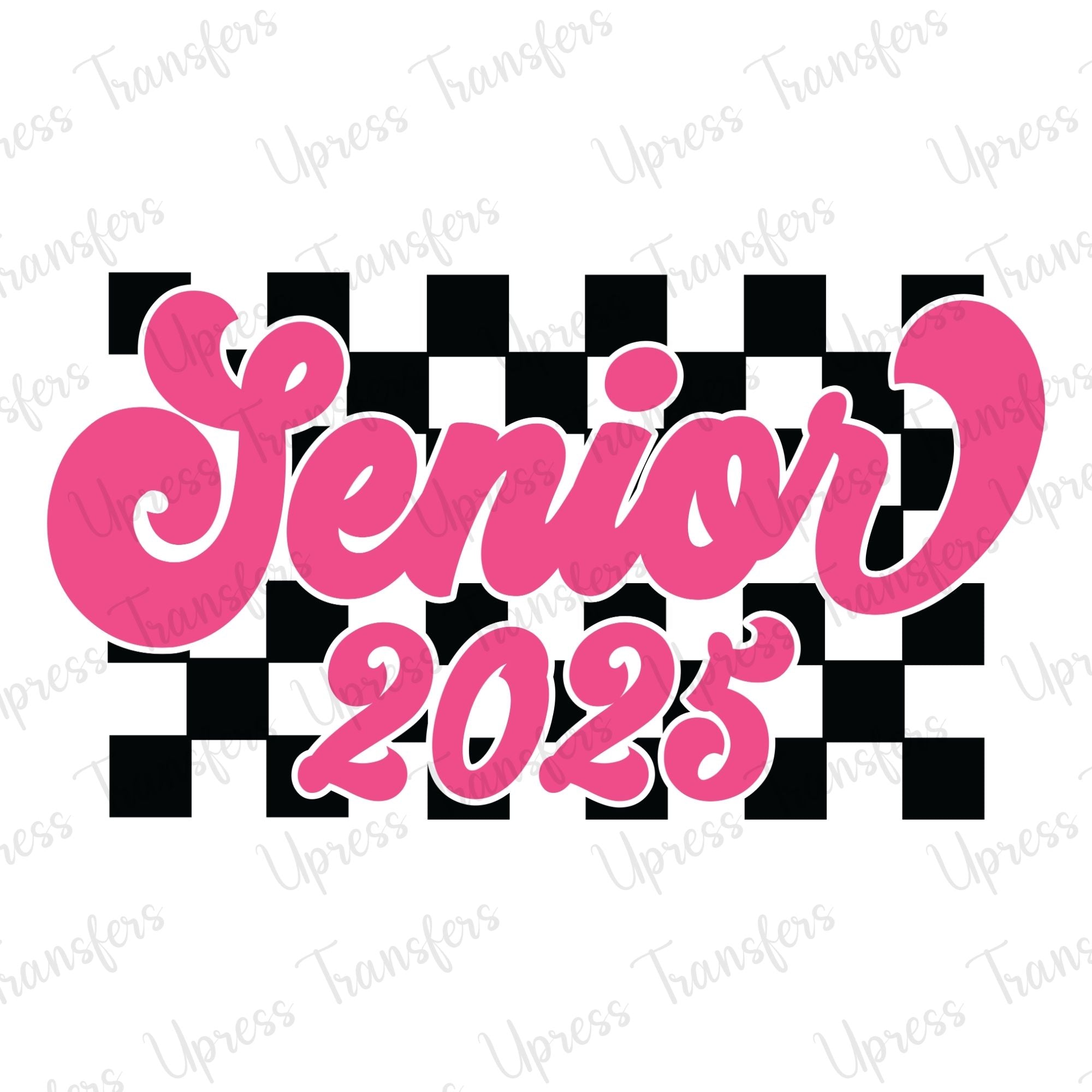 Pink Script Checkered Senior
