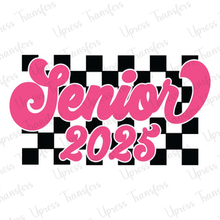 Pink Script Checkered Senior