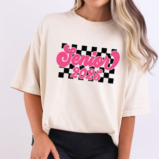 Pink Script Checkered Senior