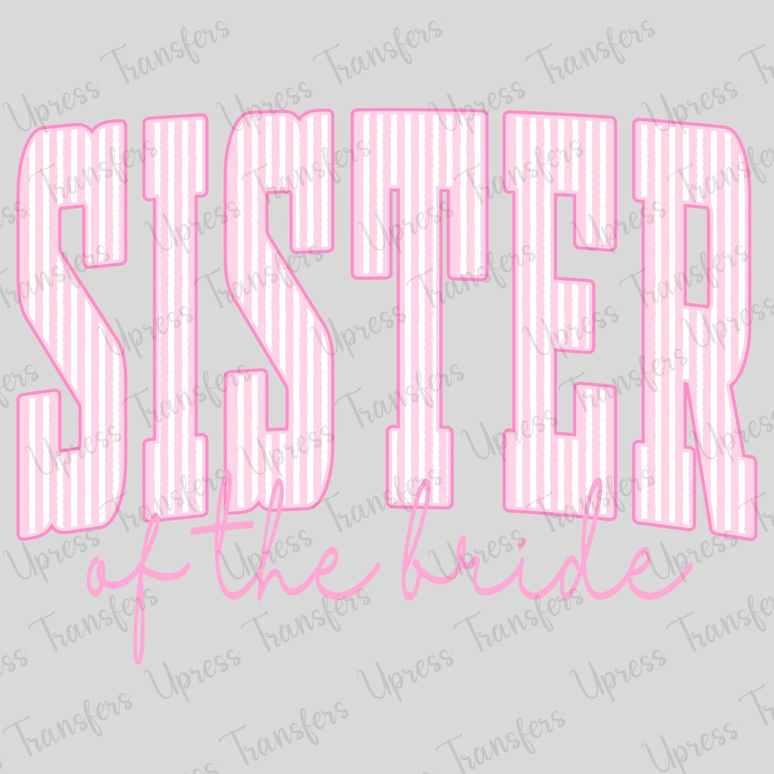 Pink Striped Sister Bride