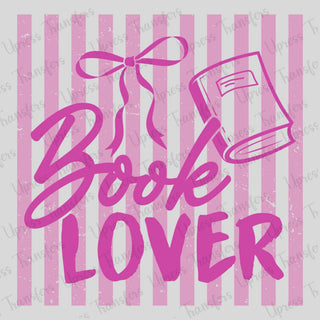 Pink Stripped Book Lover