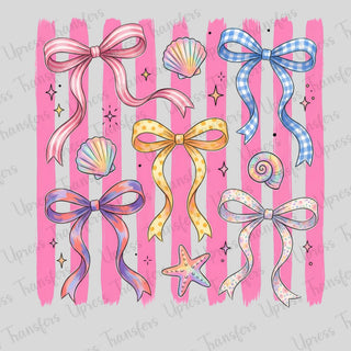 Pink Stripped Contour Bows Ans Shells