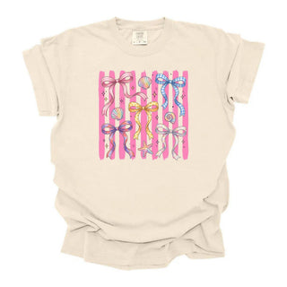 Pink Stripped Contour Bows Ans Shells