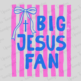 Pink Stripped Jesus Fan