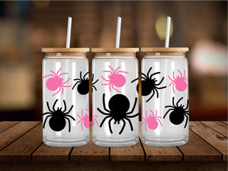 Pink and Black Spiders 16 Oz Wrap