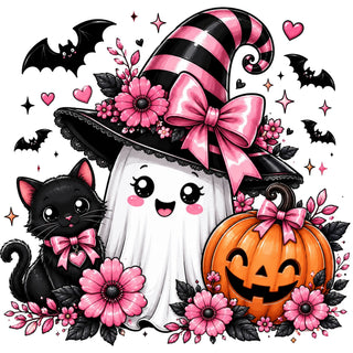 Pink and Black strip hat Ghost