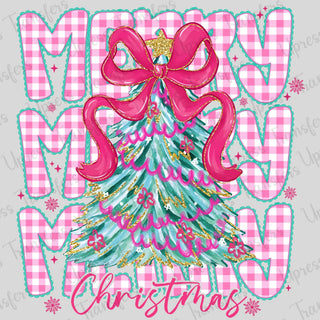 Pink and Green Merry Christmas Pattern