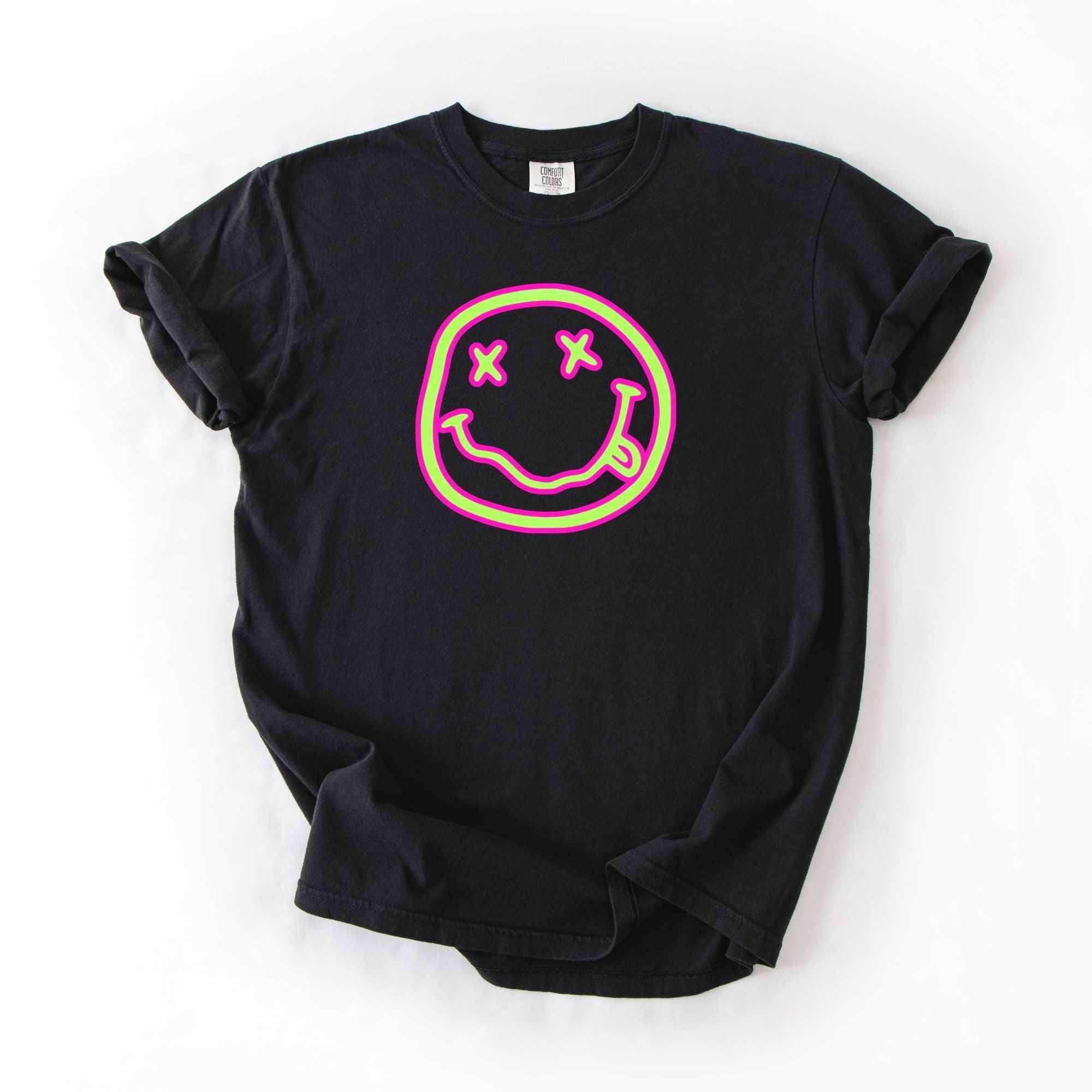 Pink and Lime Green Smiley Face